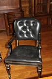 SOFT LEATHER BUTTON TUFTED ARM CHAIRS - 2