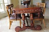 HIGHLY CARVED ORNATE LIBRARY TABLE