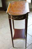 2 INLAID WOOD SIDE TABLES