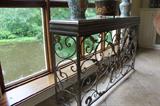CONSOLE - MIRROR TOP WITH IRON BASE ORANATE