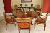 EXQUISITE FINE ROUND DINING TABLE AND 6 CHAIRS