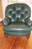 DELUXE LEATHER BUTTON TUFTED OCCASSIONAL CHAIR. COMFORTABLE!