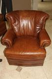 4 STUNNING DELUXE SWIVEL LEATHER CHAIRS