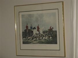 "The Earl of Derby's Stag Hounds" Print - Painted by J. Barenger, Engraved by R. Woodman, Published May 15, 1873 by L. Griffin