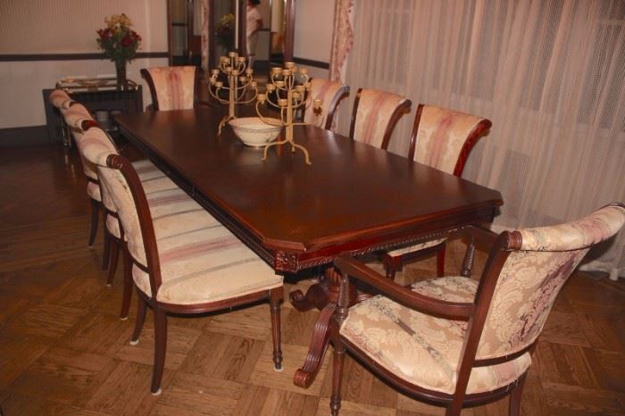 Wood Dining Room Table with 8 Chairs