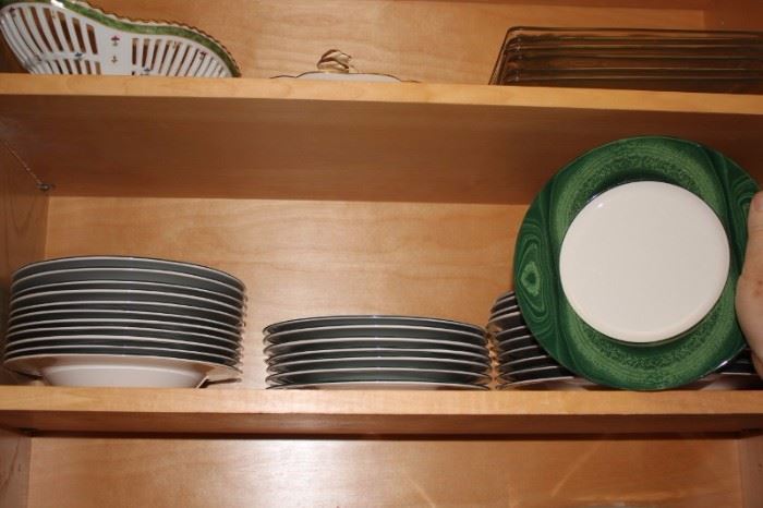 Dish Sets - Green and White
