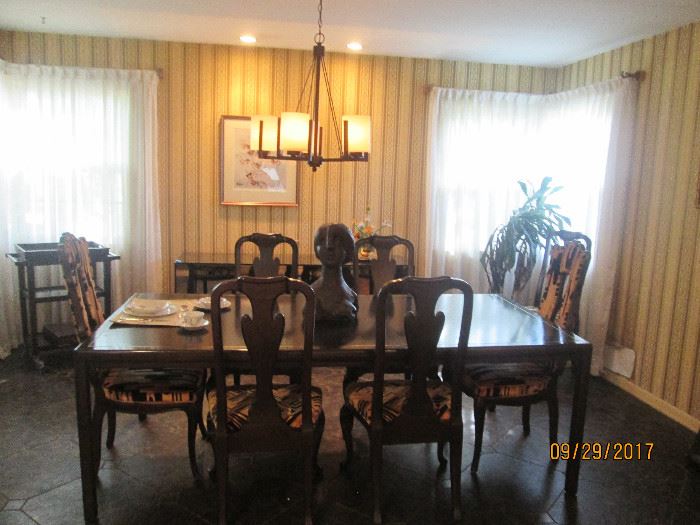 Black DR Parsons Table and Chairs