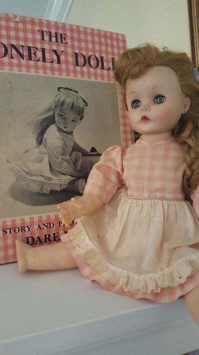 Edith The Lonely Doll with First Edition Book. Original Dress and Apron.