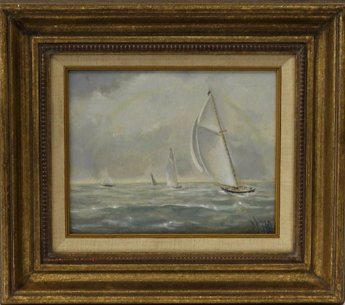 Antique Sailboat Painting