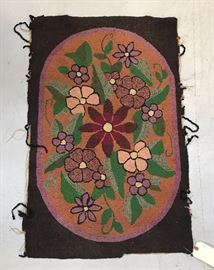 Vintage Floral Hooked Rug