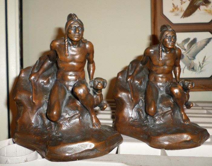 Pair of vintage Jennings Brothers bookends, circa 1920-1930