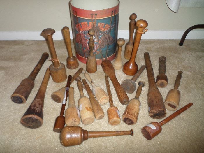 collection of antique pestles - many have been sold, but there were so many that you still have a great selection available!