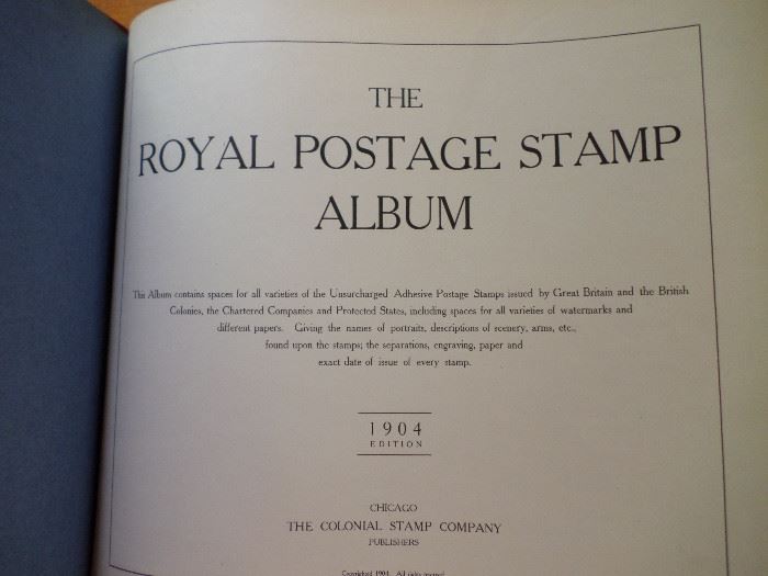 1904 Royal Postage Stamp Album (with some stamps)