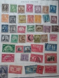 Some of the stamps included in the 1930 Scott Stamp & Coin "Modern Postage Stamp Album"