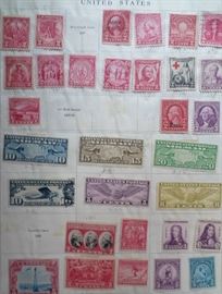 Some of the stamps included in the 1930 Scott Stamp & Coin "Modern Postage Stamp Album"
