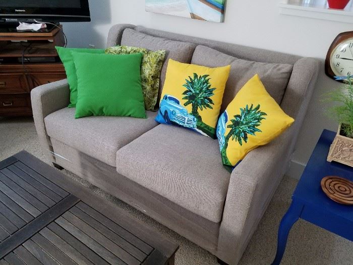Love Sofa and Decorator Pillows 