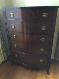 Drexel tall chest five drawers mahogany  