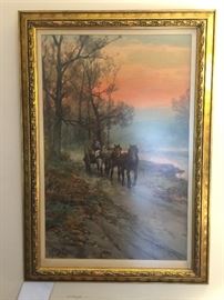 Frank F. English original Watercolor on Paper. 29 1/2" X 19". Signed at Lower Left. Condition: EXCELLENT.
