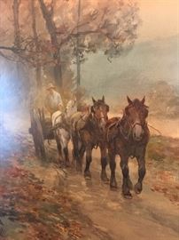 Frank F. English original Watercolor on Paper. 29 1/2" X 19". Signed at Lower Left. Condition: EXCELLENT.