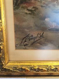 Frank F. English original Watercolor on Paper. 29 1/2" X 19". Signed at Lower Left. Condition: EXCELLENT.
