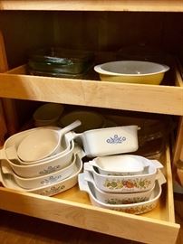 Corning and Pyrex casserole dishes
