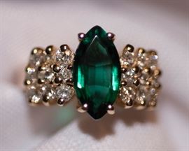 14k Emerald and Diamonds