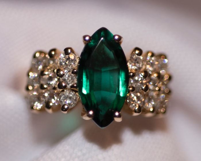 14k Emerald and Diamonds