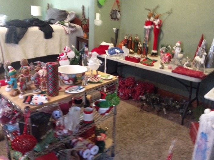 A HUGE amount of Christmas decor and garland