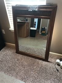 Wood surround mirror