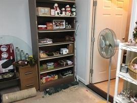 Large 6 shelf metal lawyer type cabinet - and its full of items too