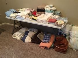 Linens, bedding, towels, hand towels, etc