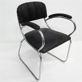 1930's Deco Tubular Chrome Arm Chair