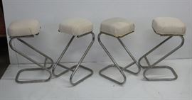 4 Art Deco "Z" Bar Stools