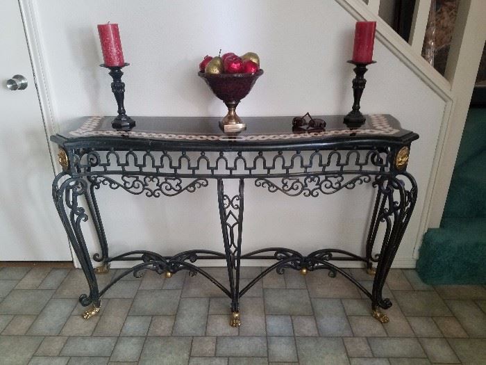 authentic entry table which is made to go against walls