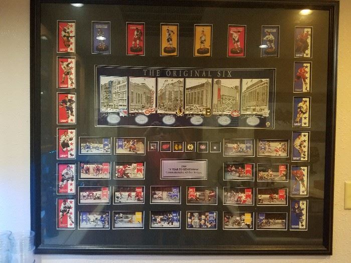 original 6 NHL hockey teams. historical picture frame just for you.