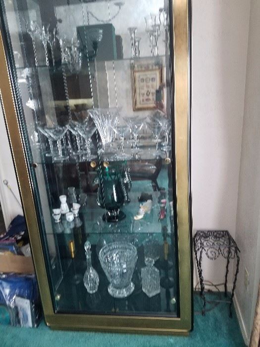 Beautiful glass cabinet/ matching table also