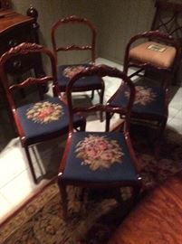 Antique needlepoint chairs