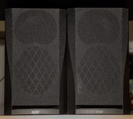 Vintage Pair of 2 Way Walnut B&W Bowers & Wilkins Bookshelf Speakers