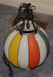 60's GLASS HANGING LAMP
