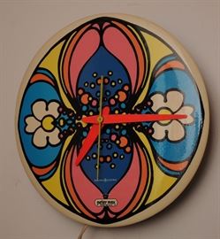 PETER MAX 60's GE WALL CLOCK 
