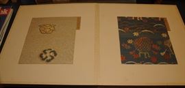 LARGE SELECTION OF VINTAGE WOOD BLOCK JAPANESE BOOKS: KIMONOS ~ FABRIC ~ WALL PAPER AND MORE 