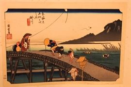 1855 PRINTING OF ALL THE FAMOUS FIFTY-THREE STATIONS OF THE TOKAIDO ~ UTAGAWA HIROSHIGE &nbsp;AND OTHER IMPORTAND &nbsp; &nbsp; &nbsp; VINTAGE JAPANESE PRINTINGS