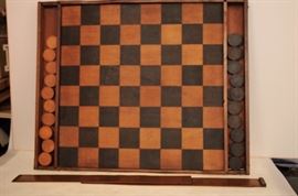 HAND MADE PRIMATIVE CHECKER SET