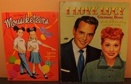VINTAGE COLORING BOOKS ~ LUCY & DESI + MOUSEKETEERS  [LUCY I'M HOME] 