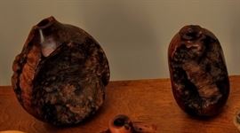 TURNED BURL WOOD VESSELS 