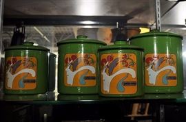 RARE PETER MAX 4 Pc CANISTER SET