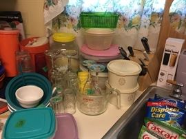 Tupperware, Pyrex, glasses & more