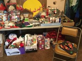 Lots of Christmas in this bedroom