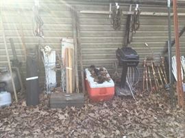 Outside behind the house