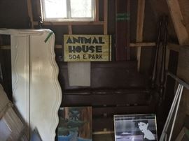 Another headboard, footboard & rails. Love the sign!